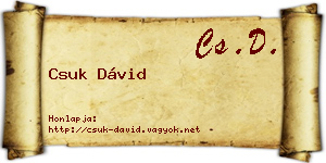 Csuk Dávid névjegykártya