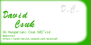 david csuk business card